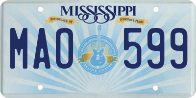 MS license plate MAO599