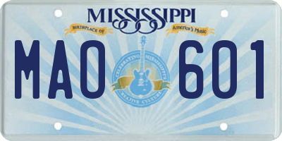 MS license plate MAO601