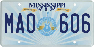 MS license plate MAO606