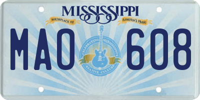 MS license plate MAO608