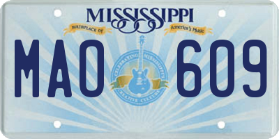 MS license plate MAO609