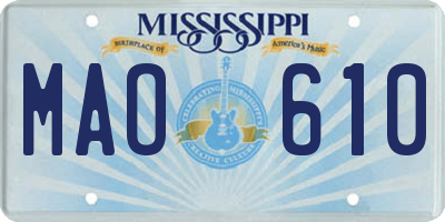 MS license plate MAO610