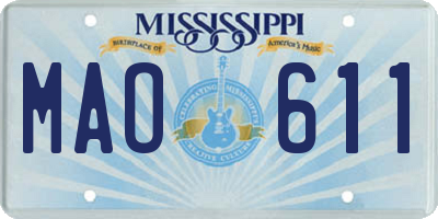 MS license plate MAO611