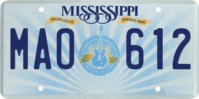 MS license plate MAO612
