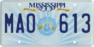 MS license plate MAO613