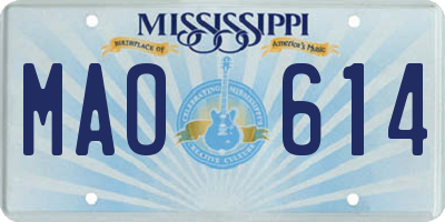 MS license plate MAO614