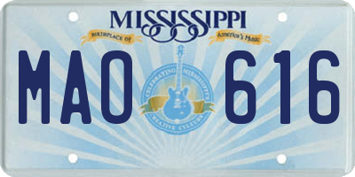 MS license plate MAO616
