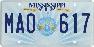 MS license plate MAO617