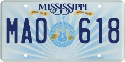 MS license plate MAO618