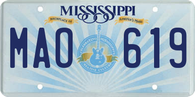 MS license plate MAO619