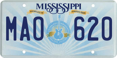 MS license plate MAO620
