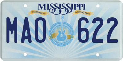 MS license plate MAO622