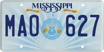 MS license plate MAO627