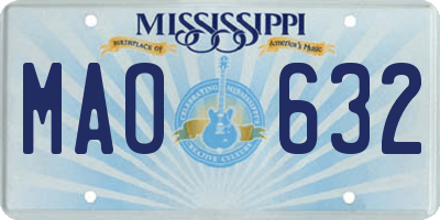 MS license plate MAO632