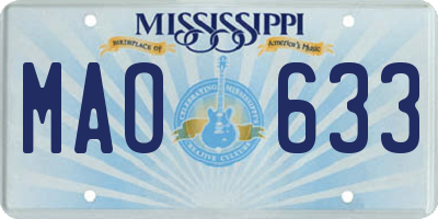 MS license plate MAO633