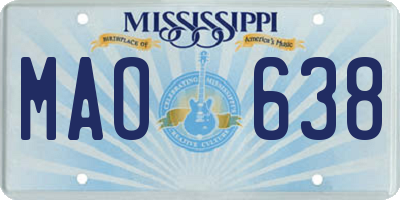 MS license plate MAO638