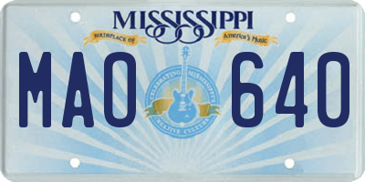 MS license plate MAO640