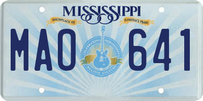 MS license plate MAO641