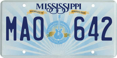 MS license plate MAO642