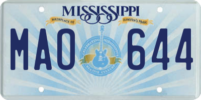 MS license plate MAO644