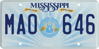 MS license plate MAO646