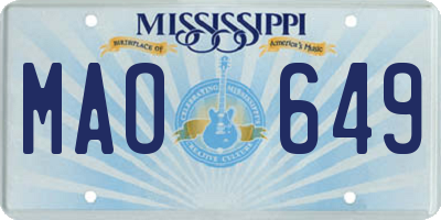 MS license plate MAO649