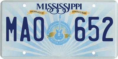 MS license plate MAO652