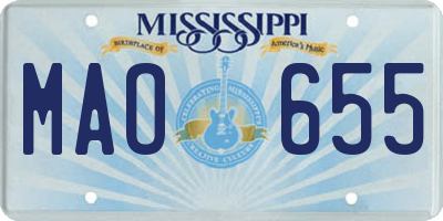 MS license plate MAO655