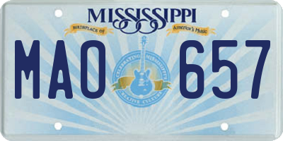 MS license plate MAO657