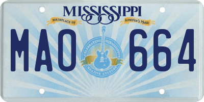 MS license plate MAO664