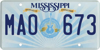 MS license plate MAO673