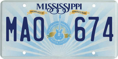MS license plate MAO674