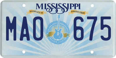 MS license plate MAO675