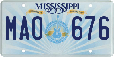 MS license plate MAO676