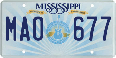 MS license plate MAO677