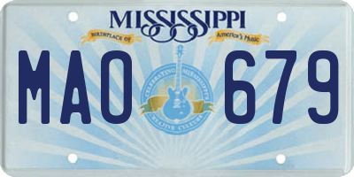 MS license plate MAO679