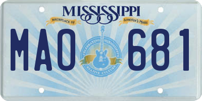 MS license plate MAO681