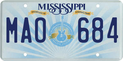 MS license plate MAO684