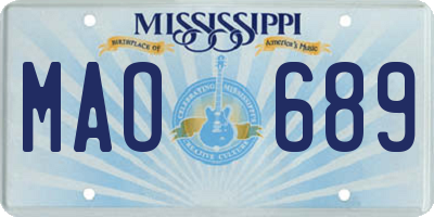 MS license plate MAO689