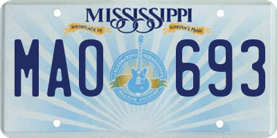 MS license plate MAO693