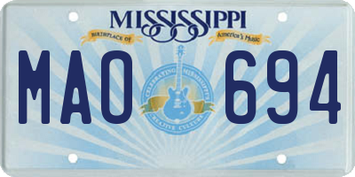 MS license plate MAO694