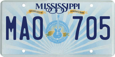 MS license plate MAO705