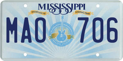 MS license plate MAO706