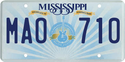 MS license plate MAO710