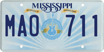 MS license plate MAO711