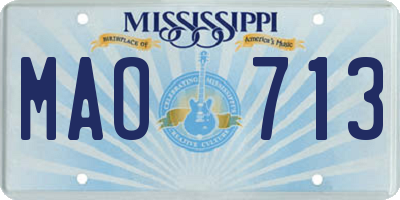 MS license plate MAO713