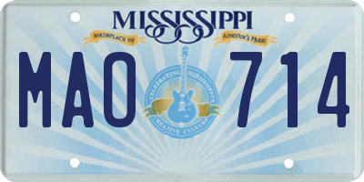 MS license plate MAO714