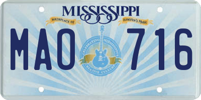 MS license plate MAO716