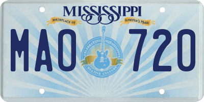 MS license plate MAO720