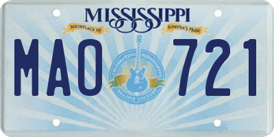 MS license plate MAO721